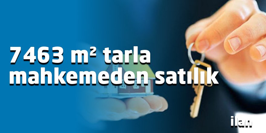 7463 m² tarla mahkemeden satılık