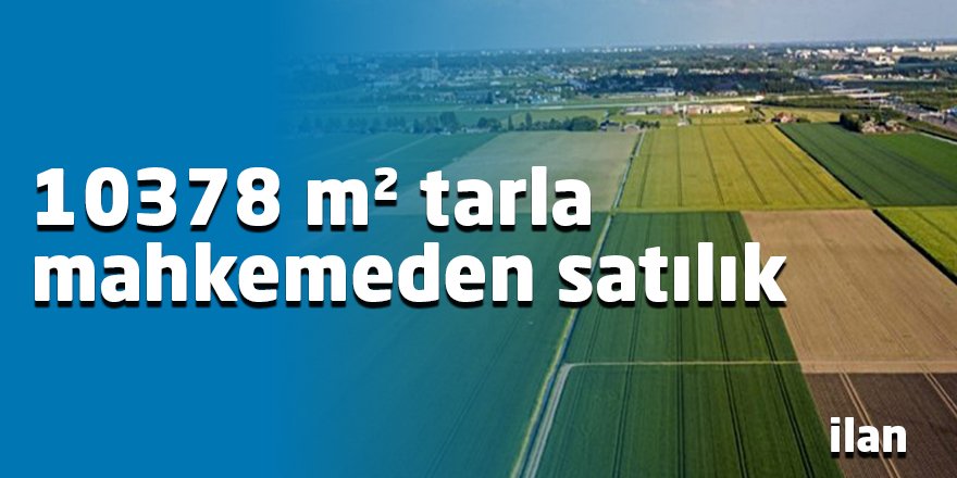 10378 m² tarla mahkemeden satılık