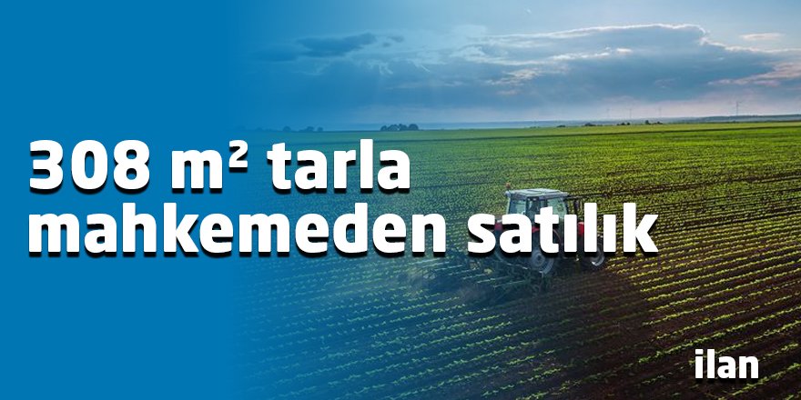 308 m² tarla mahkemeden satılık