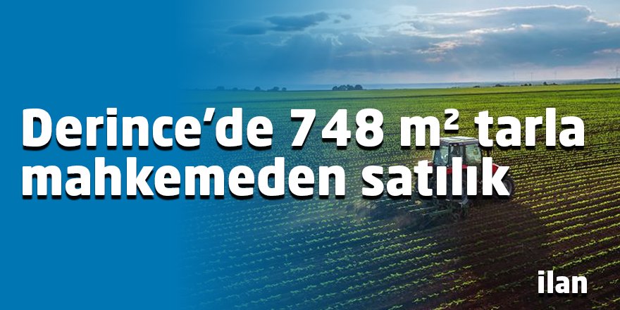 Derince'de 748 m² tarla mahkemeden satılık