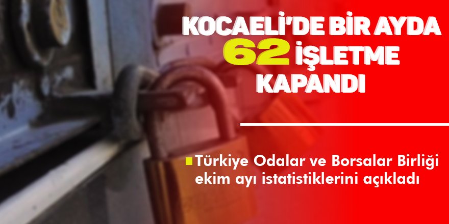 Kocaeli’de bir ayda 62 işletme kapandı