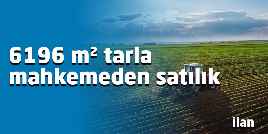 6196 m² tarla mahkemeden satılık