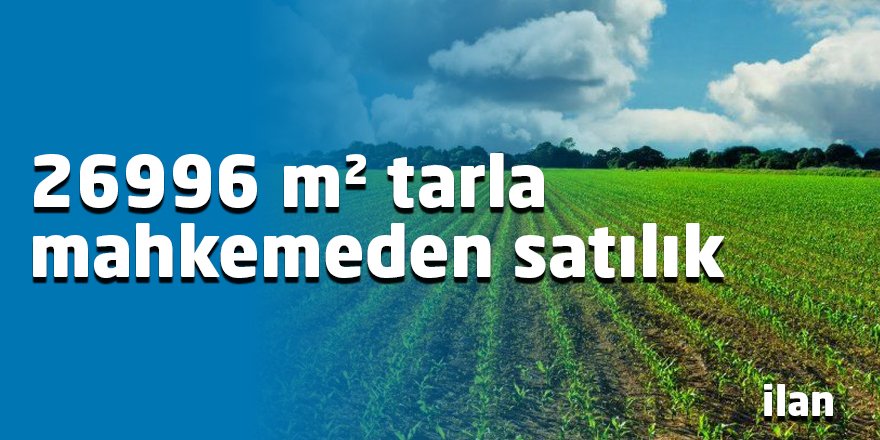 26996 m² tarla mahkemeden satılık