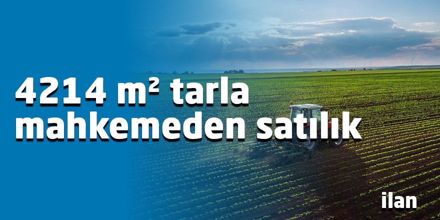 4214 m² tarla mahkemeden satılık