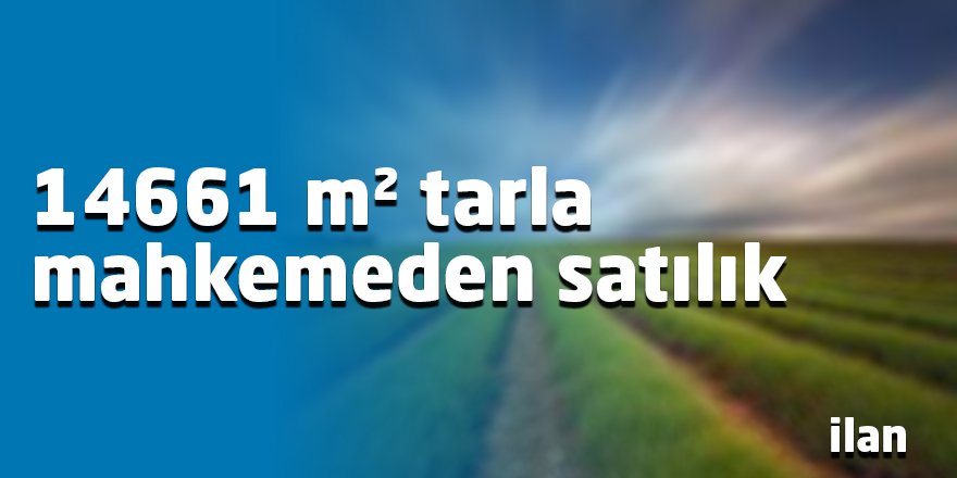 14661 m² tarla mahkemeden satılık