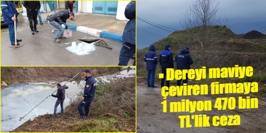Dereyi maviye çeviren firmaya 1 milyon 470 bin TL'lik ceza