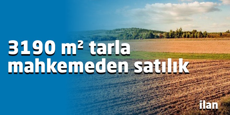 3190 m² tarla mahkemeden satılık