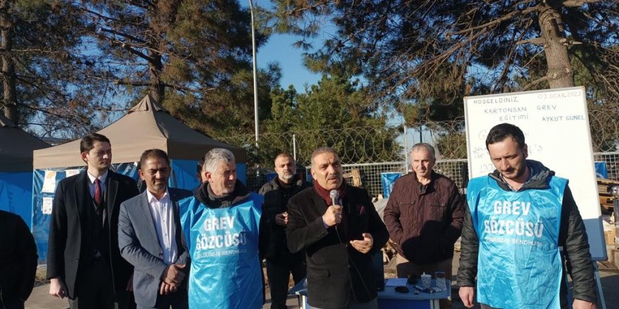 DEVA Partililerden grevdeki işçilere destek