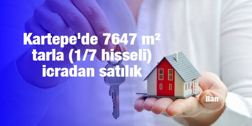 Kartepe'de 7647 m² tarla (1/7 hisseli) icradan satılık