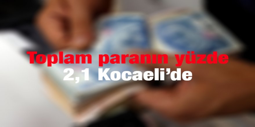 Toplam paranın yüzde 2,1 Kocaeli’de