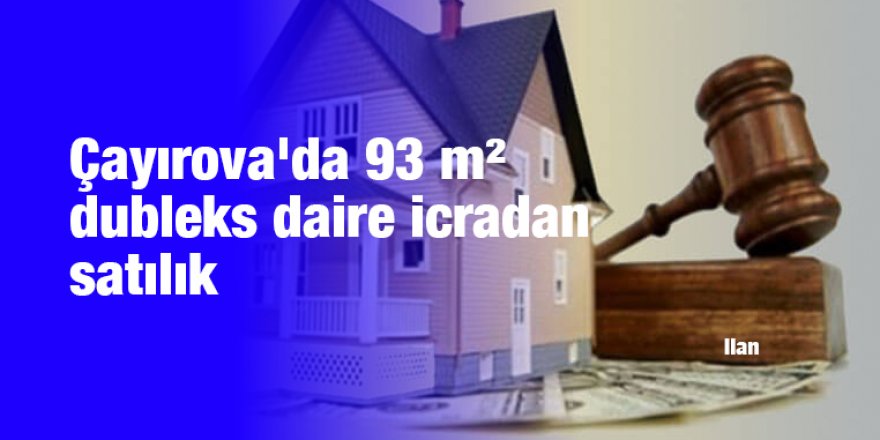 Çayırova'da 93 m² dubleks daire icradan satılık