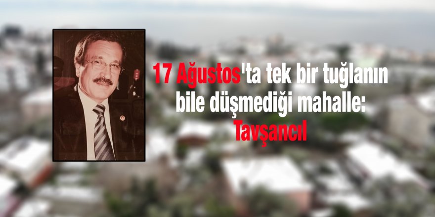 17 Ağustos'ta tek bir tuğlanın bile düşmediği mahalle: Tavşancıl