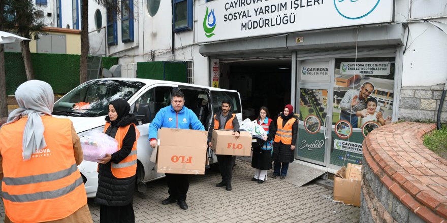 Çayırova'ya gelen depremzedelere yardım