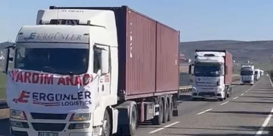 Ergünler Lojistik'ten 30 TIR’lık yardım malzemesi