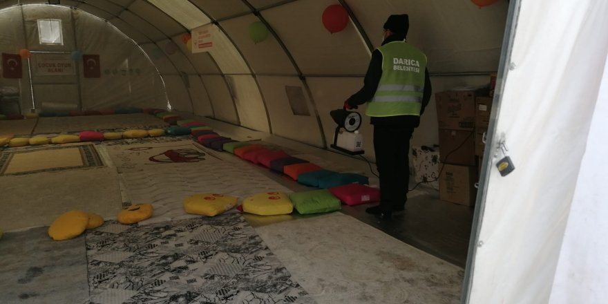 Darıca Belediyesi, deprem bölgesinde salgına karşı önlem alıyor