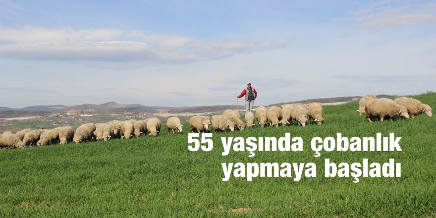 55 yaşında çobanlık yapmaya başladı