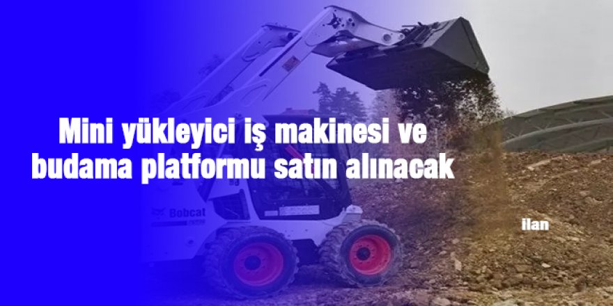 Mini yükleyici iş makinesi ve budama platformu satın alınacak