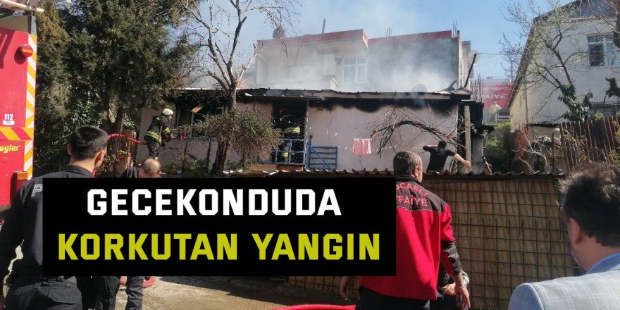 Gecekonduda korkutan yangın