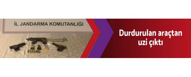 Durdurulan araçtan uzi çıktı