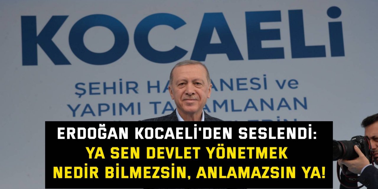 Erdoğan Kocaeli'den seslendi: Ya sen devlet yönetmek nedir bilmezsin, anlamazsın ya.