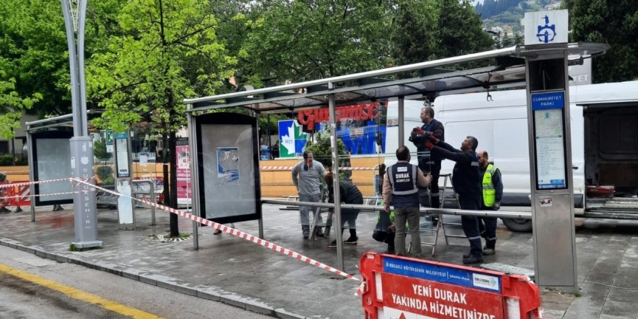 Cumhuriyet Parkına klimalı modern durak