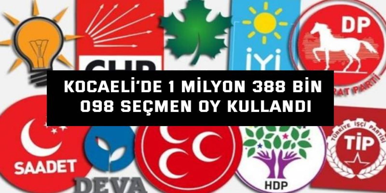 Kocaeli’de 1 milyon 388 bin  098 seçmen oy kullandı