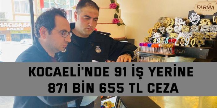 Kocaeli'nde 91 iş yerine 871 bin 655 TL ceza