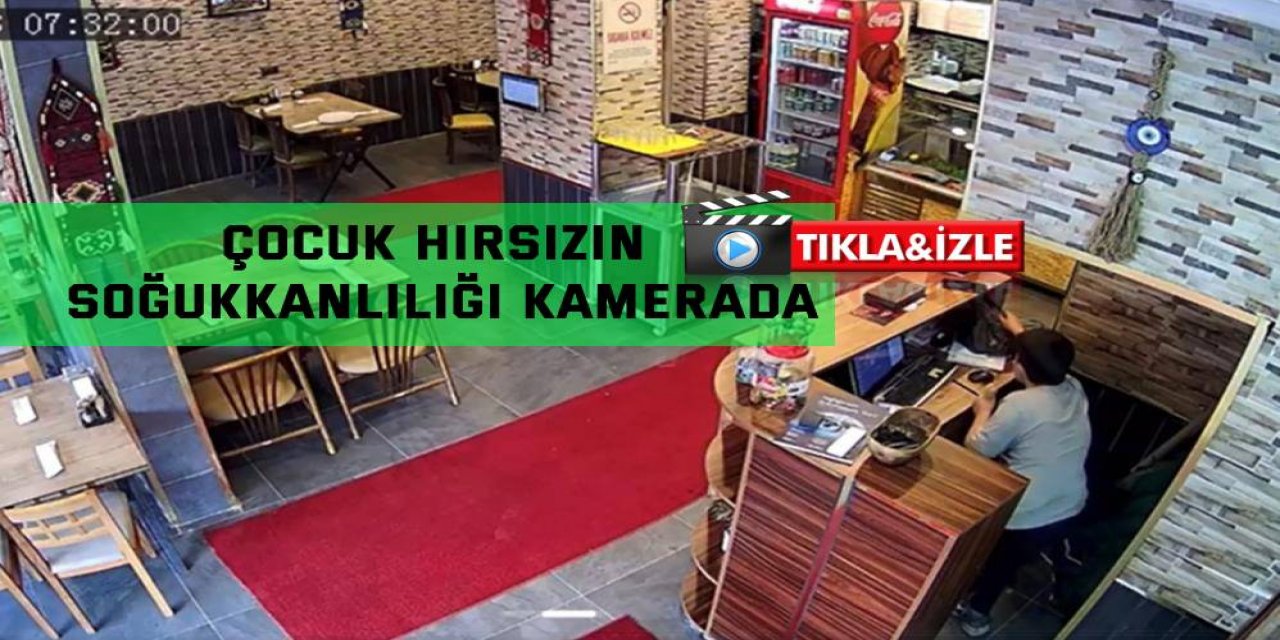 Çocuk hırsızın soğukkanlılığı kamerada