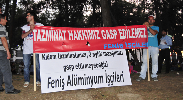 Feniş işçilerinden yürüyüş