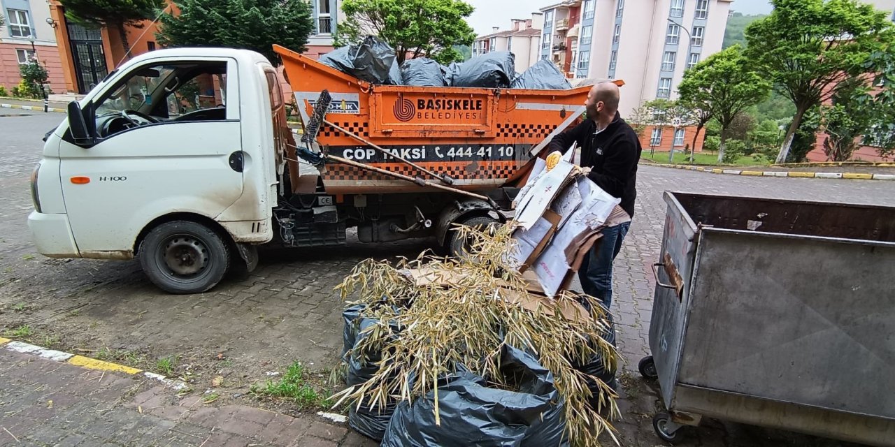 Çöp taksiler ile temizliğe devam