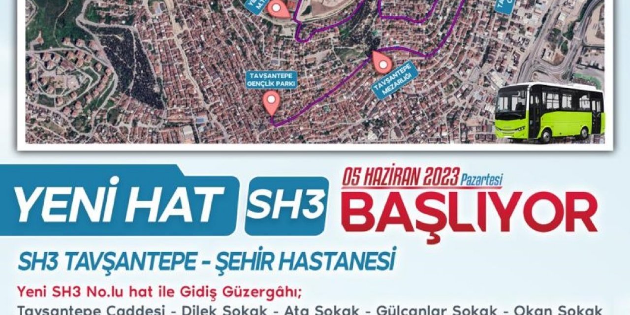 Şehir hastanesine yeni hat