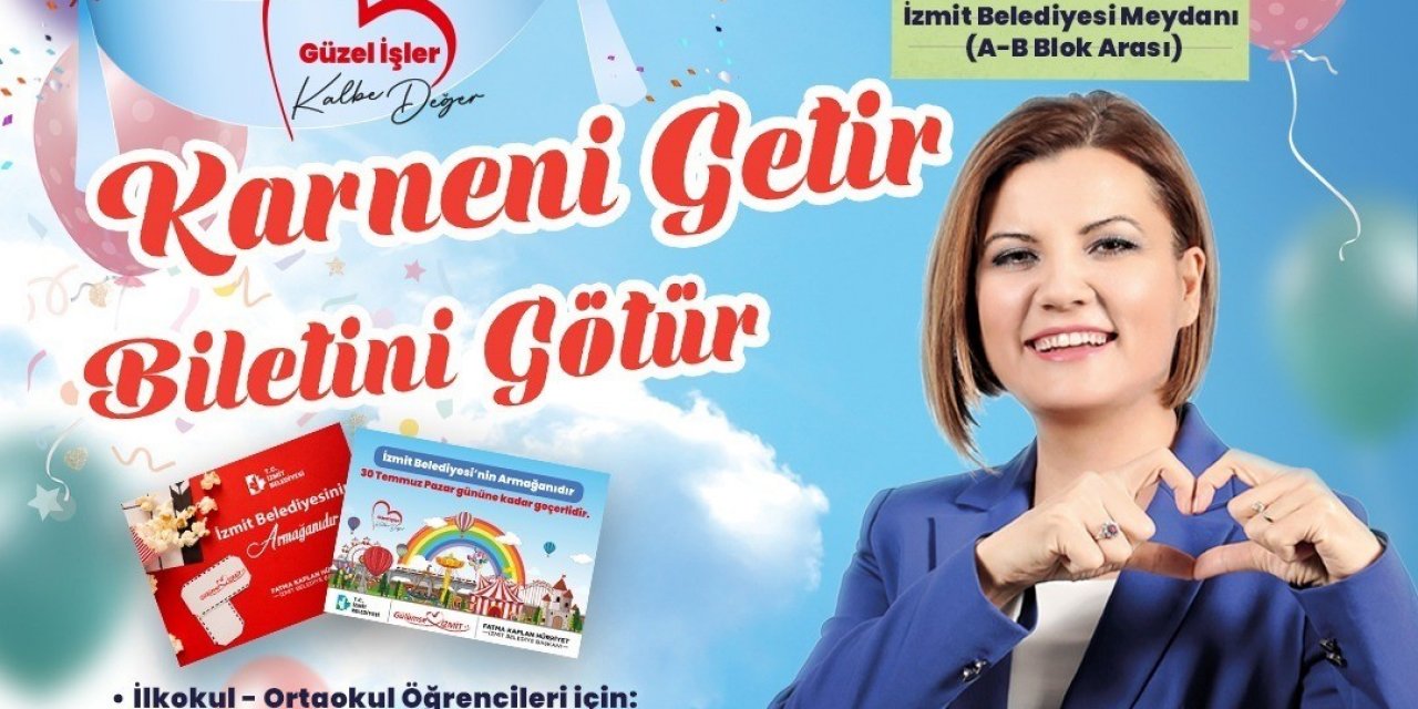 Karnelerini getiren öğrencilere hediye bilet