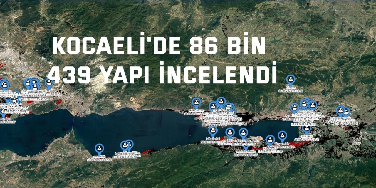 Kocaeli'de  86 bin 439 yapı incelendi