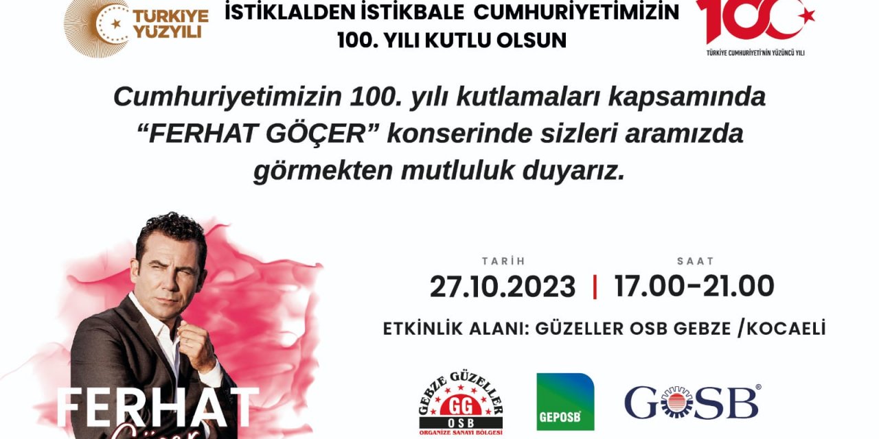 Gebze’deki OSB’lerden 100. yıla özel konser!