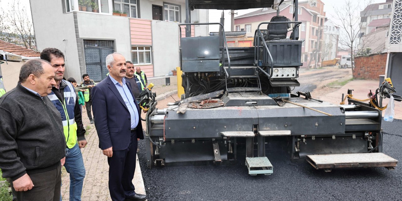 Gebze’de 599 ton sıcak asfalt serimi