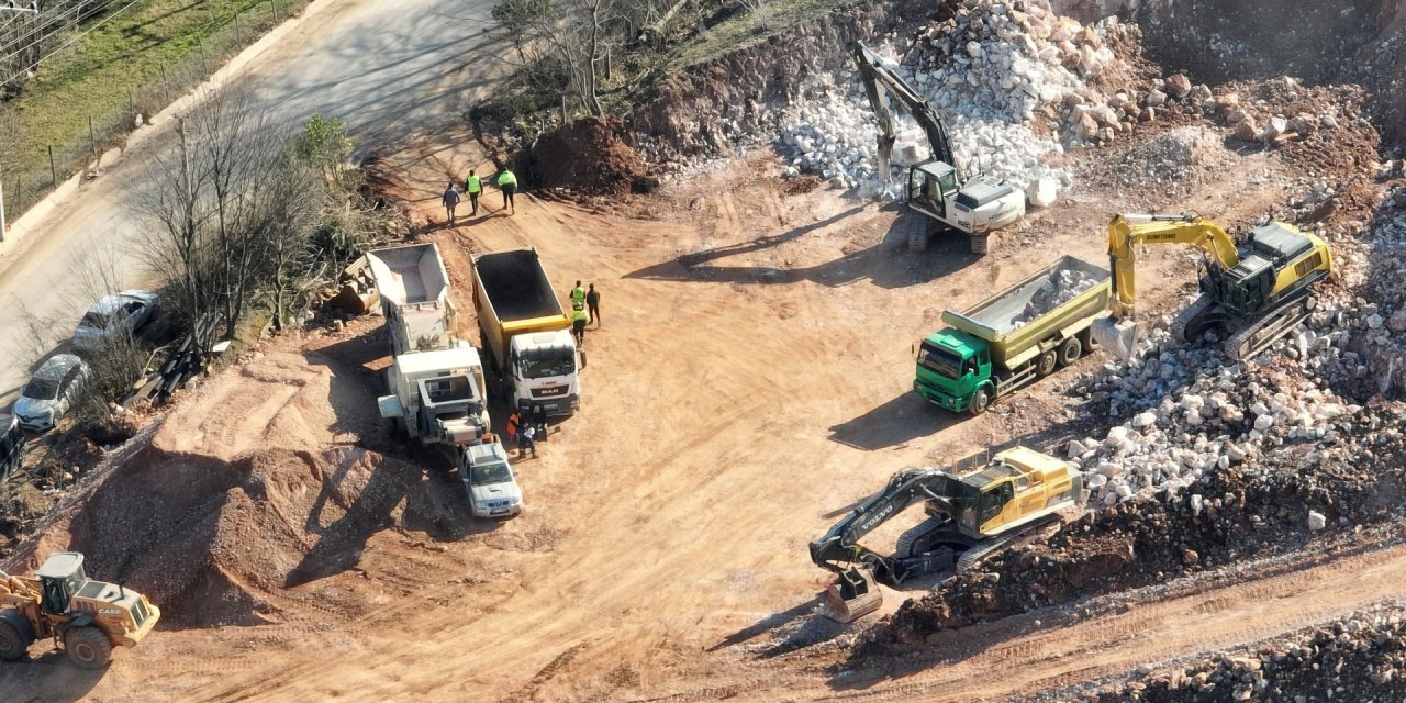 Teleferik için otopark alanları inşa ediliyor