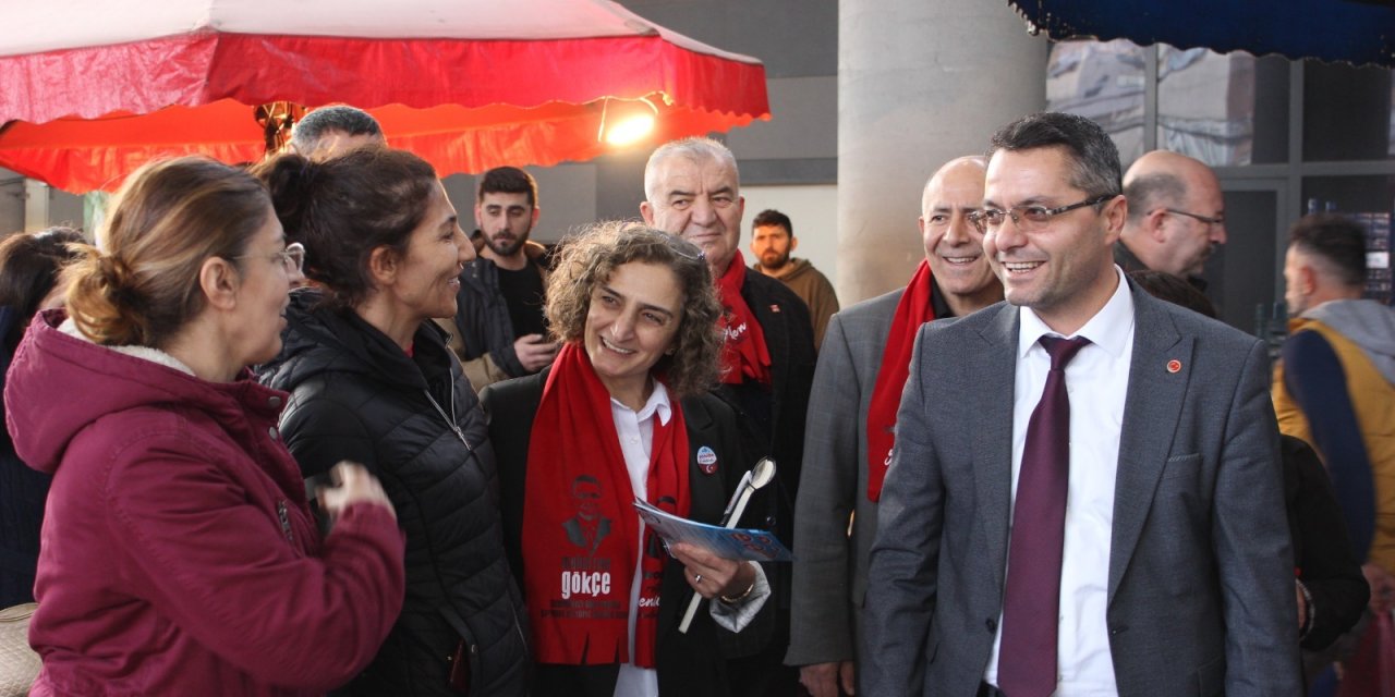 CHP’li Gökçe’ye  pazarda yoğun ilgi