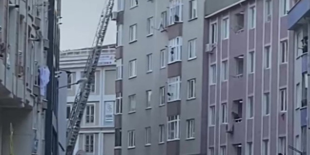 8 katlı binanın terasında yangın paniği