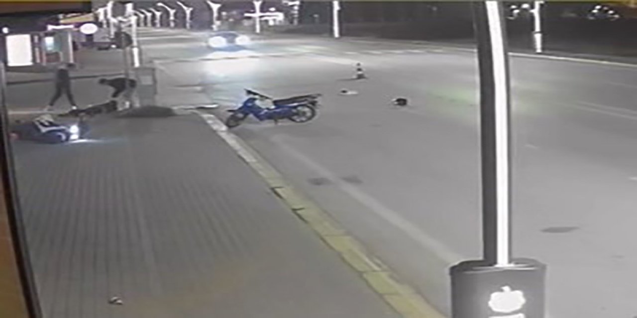 15 yaşındaki motosiklet sürücüsünün öldüğü kaza kamerada