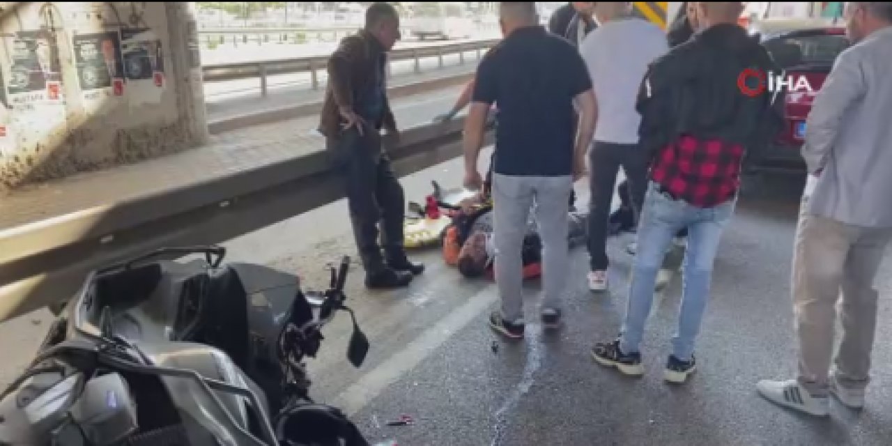 Hafif ticari araç motosiklete çarptı: 1 yaralı