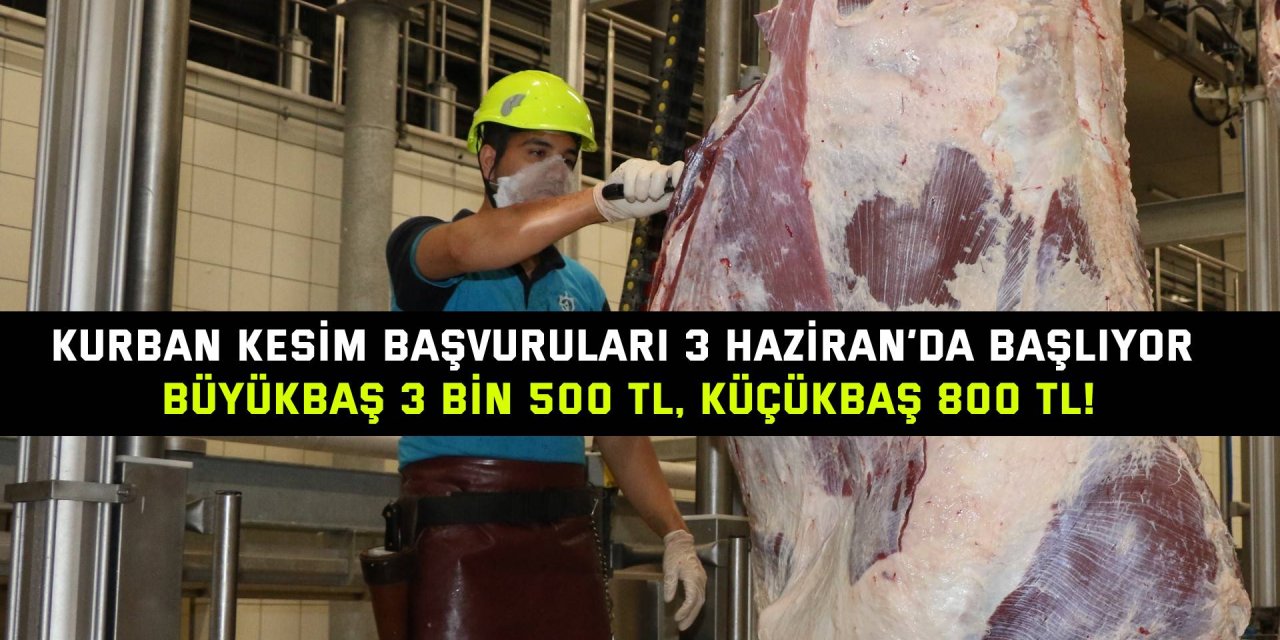 KURBAN KESİM BAŞVURULARI 3 HAZİRAN’DA BAŞLIYOR  Büyükbaş 3 bin 500 TL, küçükbaş 800 TL!