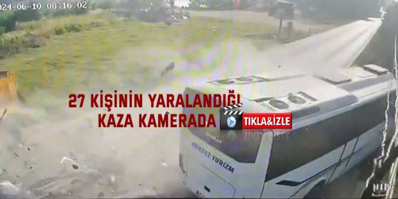 27 kişinin yaralandığı kaza kamerada