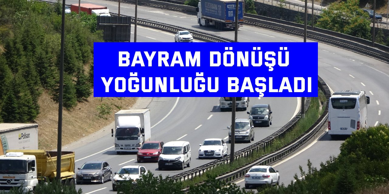 TEM Otoyolu Kocaeli geçişinde bayram dönüşü yoğunluğu