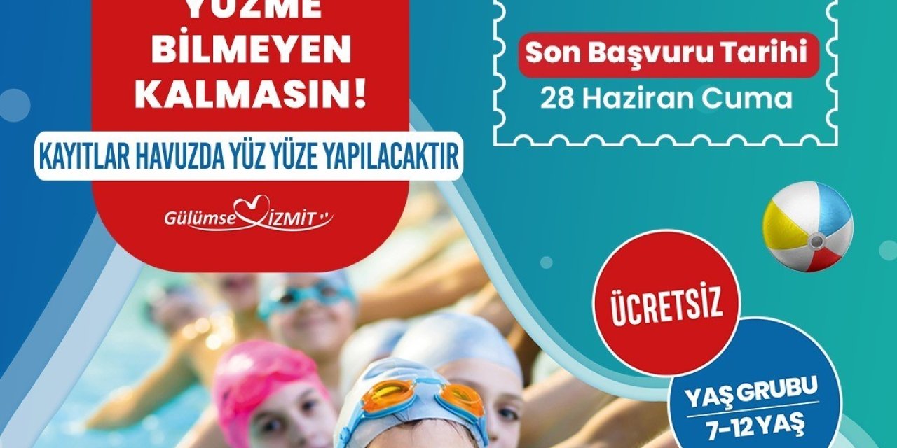 Ücretsiz yüzme kursu için son başvuru tarihi 28 Haziran