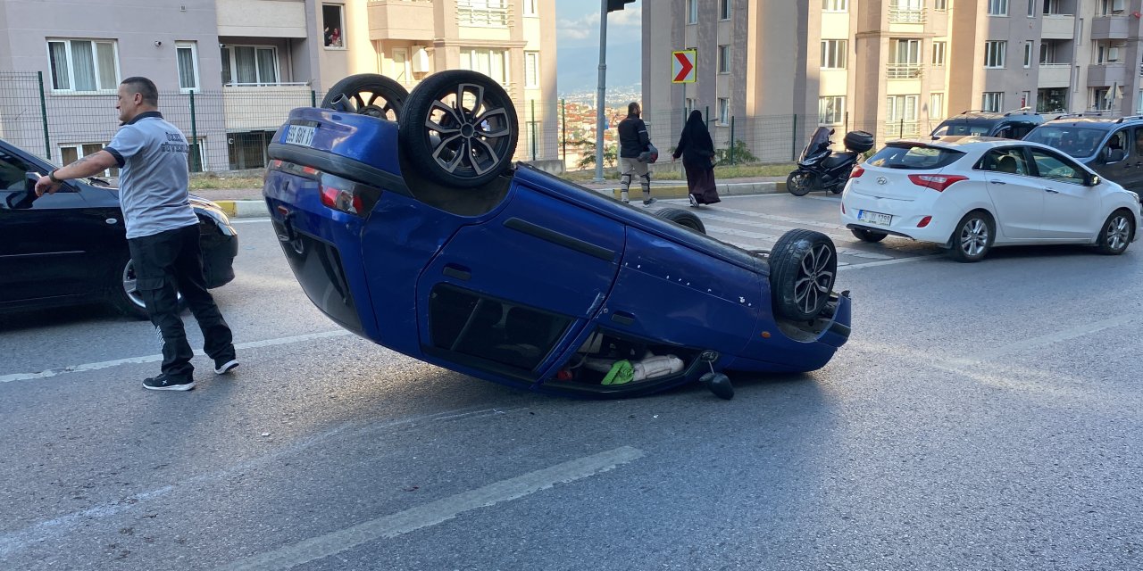 Otomobil takla attı: 1'i bebek 3 yaralı