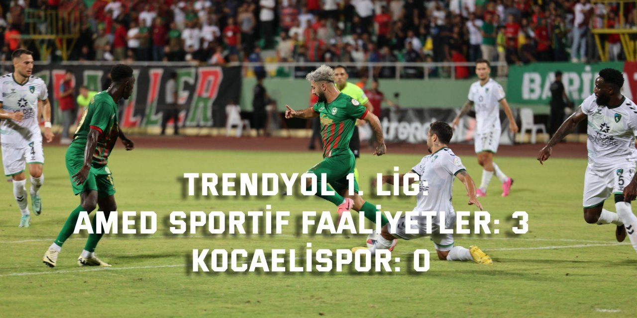 TRENDYOL 1. LİG: Amed Sportif Faaliyetler: 3 - Kocaelispor: 0