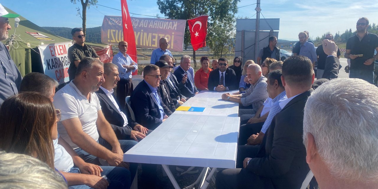 Çöp tesisine karşı eylem destek ziyareti