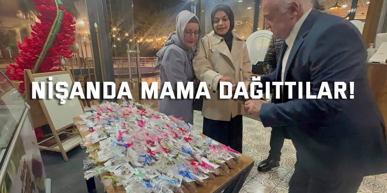 Nişanda mama dağıttılar!