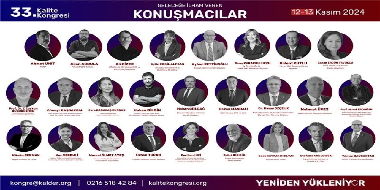 Türkiye Kalite Derneği Kalite Kongresi’nin gerçekleştirecek