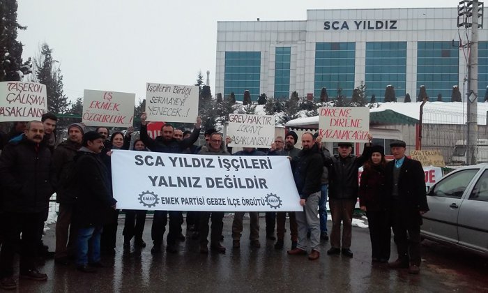 Kar altında grev desteği!